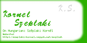kornel szeplaki business card