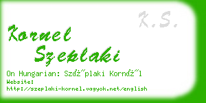 kornel szeplaki business card